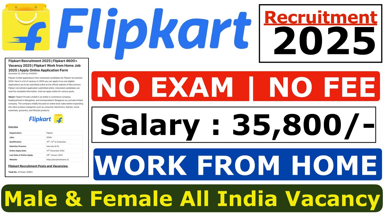 Flipkart Work From Home 2025